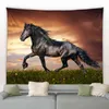 Brown Horses Tapestry Wildlife Desert Running Land Farm Animals Modern Home Living Room Bedroom Decor Wall Hanging Blanket J220804