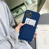 Liquid Silicone Woven Card Slot Holder Soft TPU Cell Phone Cases for iPhone 13 12 11 Pro Max XR XS X 8 7 6 Plus