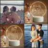 Regalos personalizados, luz de noche 3D, lámpara de noche Po con texto DIY, aniversario de boda, cumpleaños, Día de la madre, regalo de San Valentín 220623