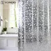 Plastic PVC 3d Waterproof Shower Curtain Transparent White Clear Bathroom Anti Mildew Curtain Bath Curtain With 12 pcs Hooks 200923