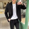 GODLIKEU Giacca da uomo casual allentata Moda coreana Abito nero Top Giacca cardigan a maniche lunghe Abbigliamento 220527