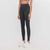 Nu matériel femmes pantalons de yoga L-85 couleur unie sport vêtements de sport Leggings taille haute élastique Fitness dame ensemble collants entraînement