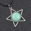Srebrna gwiazda kamieni szlachetnego Naszyjnik energii leczenie czakra kryształ 20 mm kamienna biżuteria kobiety mężczyźni