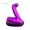 Vipera gonfiabile simulata della scultura del serpente della cobra del serpente gonfiabile 6m Vipera di esplosione dell'aria viola per la decorazione del partito del nightclub