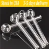 High Quality Glass Oil Burner Pipe 10cm Length Clear Tube Tobacco Dry Herb Burning Transparent Tubes Nail Tip for Bong Dab Rig Stock In USA