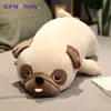 Pc Cm Cute Lying Pug Dog Plush Toys Stuffed Soft Animal Pillow Dolls For Children Kids Sleep Birthday Christmas Gift J220704