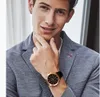 WAT8103 fashion Men's quartz watch Formal business round shape alloy leather strap male wristwatch