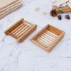 Bamboo Soap Holder Household Hotel Toilet Square Soaps Dish Natural Originality Shower Room Accessories
