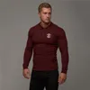 Polos Polos Gyms Fashion Men's Clothing Training Running Shirts Muscle Sports Lange Mouw Training Fitness Zipper Shirtmen's Men's mannen's