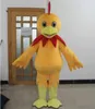 Tavuk kostümü Yetişkinlerin giymesi için sevimli bir yetişkin sarı tavuk maskot kostümü