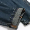 Jeans de motociclista azul retro de verão para homens moda moda urbana média calça esticada casual calça de jeans de algodão Pantalones