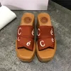 Kobiet Designer Sandals Woody Espadrille platforma klinowa muły płócienne zjeżdżalnie striptiz stringi kwadratowe palec palec klejek rozmiar 35-42