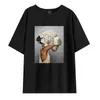 Perakende Plus Boyut XS-3XL 4XL Tasarımcı Kadın T-Shirt Yağlı Yağlı Basılı Tee Kısa Kol Üstleri Gevşek Giyim 2022