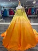 Ombre lila tjej tävlingsklänningar 2023 Cape Crystals Pärlning Chiffon Ballgown Little Kids Birthday Long Sleeve Formal Party Wear G6163770