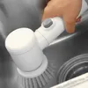 5-in-1 handheld badkuip borstel keuken badkamer wastafel reinigingsgereedschap 3 borstel hoofd efficiënte reiniging toilet tub elektrisch borstel