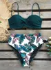 Sexy Bikini Female Swimsuit Women Swimwear Thong Push Up Bikinis Set High Waist Swimming Suits Ruffled Bathing Suit 220423