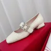 Scarpe Channel Jane Mary ccs Ballerine firmate Donna Fibbia a diamante Pelle Punta tonda Tacco basso Pelle verniciata Tinta unita Alta qualità 35-41