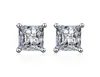 Speziell geformte S925-Silber-Ohrnägel, weibliche quadratische Mosan-Diamant-Ohrstecker, Labordiamant