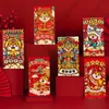 Подарочная упаковка китайский год красные конверты 2022 Zodiac Tiger Hong Bao Cartoon Lucky Money Packets для весеннего фестиваля