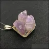 Charms Bijoux Finages Composants Fashion Naturel Stone Irregar Pendant 29x39mm Amethyst Citrine Charm Diy Mens and Womens Collier Earri