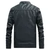 가을 PU 가죽 바이커 재킷 오토바이 플러스 크기 3XL 4XL 남자 긴 소매 가짜 가죽 모토 재킷 캐주얼 블랙 보이 재킷 남성 L220725