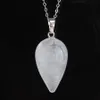 Wholesale Natural Crystal Pendants Healing Stone Rose Quartz Water Drop Customized Chain for Women Men Jewelry BE902