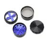 63mm Diameter Herb Grinder Cross Shaped Caps Smoking Accessories 4 Layers Tobacco Alluminum Alloy Grinder GR407