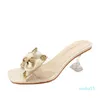 Dress Shoes Crystal Heel Slippers For Women Wearing Summer Fairy Wind Single Strap Transparent Sandals WomenDress