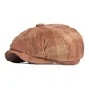 Peaky Blinders Plaid Berets Caps Für Männer Frauen Vintage Klassische Englad Stil Casual Hüte Cord Achteckige Hut Maler Kappe J220722