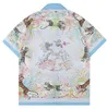 2022 Nova marca de designer camisa feminina de luxo T-shirt masculina de luxo estampada letra G lapela tigre mangas curtas florais oversized M-3XL