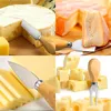 4 pièces/ensemble manche en bois fromage outil de cuisine couteaux en acier inoxydable fromages couverts trancheuse Cutter Mini couteau couteaux à beurre spatule fourchette outil de cuisine