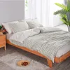 침구 세트 Duvet Comforter Set 4PCS 사전 세척 Cotton100% 클래식 체크 패턴 슈퍼-소프트 피부 친화적 인 침대 시트 Flat Typebedding