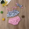 Set di abbigliamento 0-24 mesi Born Kdis Baby Girl Flamingo Set di vestiti Boh Beach Summer Crop Top e pantaloncini con volant Cute Lovely Playa OutfitsAbbigliamento