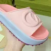 Designer summer macarone thick soled slippers holiday beach shoes shoe height 4-5cm with box size 35-41