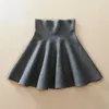 Spring Autumn Korean Women Skirt Knitting Woolen Midi Skirt Ladies High Waist Casual Pleated Elastic Flared Skirts Womens 220505