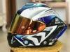 Casques de moto sécurité simple Len blanc bleu casque intégral X14 équitation Motocross course moto casque moto