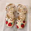 Fibbia per cintura alla moda Bambini Ragazze Baotou Sandali Tacco basso Principessa Scarpe romane Primavera Estate Rivetto con diamanti brillanti Scarpe in pelle per bambini