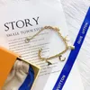 Fashion Style Bracelets Women Bangle Designer Letter Jewelry Crystal 18K Gold Plated Stainless steel Wristband Cuff Chain Wedding Lovers Gift Bracelet -3