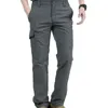 Moda Erkekler Açık Tırmanma Yürüyüş Giysileri Çok Poklar İçin Katı Hızlı Kuru Sokak Giyim Uygun Erkek Taktik Uzun Pantolon Pantolon G220507