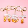 Chaves de alfabeto branco Carta inglesa Chaves de chave Glitter Glitter Resina Orange Stones Crafts Charms de bolsas espelhos de carro para mulheres