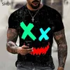 Xoxo 3d Fashion Printing Mens Polo Shirts T-shirt Street Retro Casual Sports Shirt Round Neck Plus Size Clothing