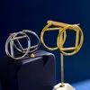 Orecchini a cerchio classici Orecchini di design per gioielli da donna Orecchini semplici a cerchio grande Moda Luxury Lettera F Stud Hoops Studs 2204134WU