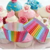 기타 축제 파티 용품 100 PCS Rainbow Paper Cake Cupcake Muffin Tray Bakeware 스탠드 케이스 라이너 결혼식