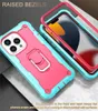 For Iphone Phone Cases Cellphone Case Shockproof Armor Kickstand Silicone Ring Holder Drop Resistant 13 Mini 12 Pro Max 11 Xs Xr X 6 7 8 Plus Se2 Se3 11 Pro 3 In 1 Tpu Pc
