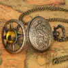 Eski Moda Cep Saati Kristal Deco Erkek Kadınlar Kuvars Analog Saatler İçi Boş Çıkar Kasa Arapça Numara Kolye Zinciri