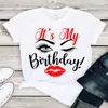 Its My Birthday Eyelash Amp Lips Print Shirt Women Graphic T Shirts Femme Queens Girls Party Summer Top Tee