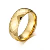 Pierścionki ślubne diamentowy wolfram stalowy złoty fasetowany pierścień męski