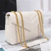 LOULOU and LOULOU PUFFER Genuine Leather Designer Bag Women Large Chain Shoulder Matelasse Toy Small Medium Luxury Fashion Black Beige Bags A2XV#