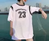 Nuova Lettera T-shirt da basket da uomo 2022 Estate Hip Hop T-shirt a maniche corte da donna BF Trend Wild Falso Due magliette grafiche