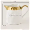 Muggar Drinkware Kitchen Dining Bar Home Garden European Style Kort guldpläterad keramisk procelain doftande kaffemugg med SA DHGDT